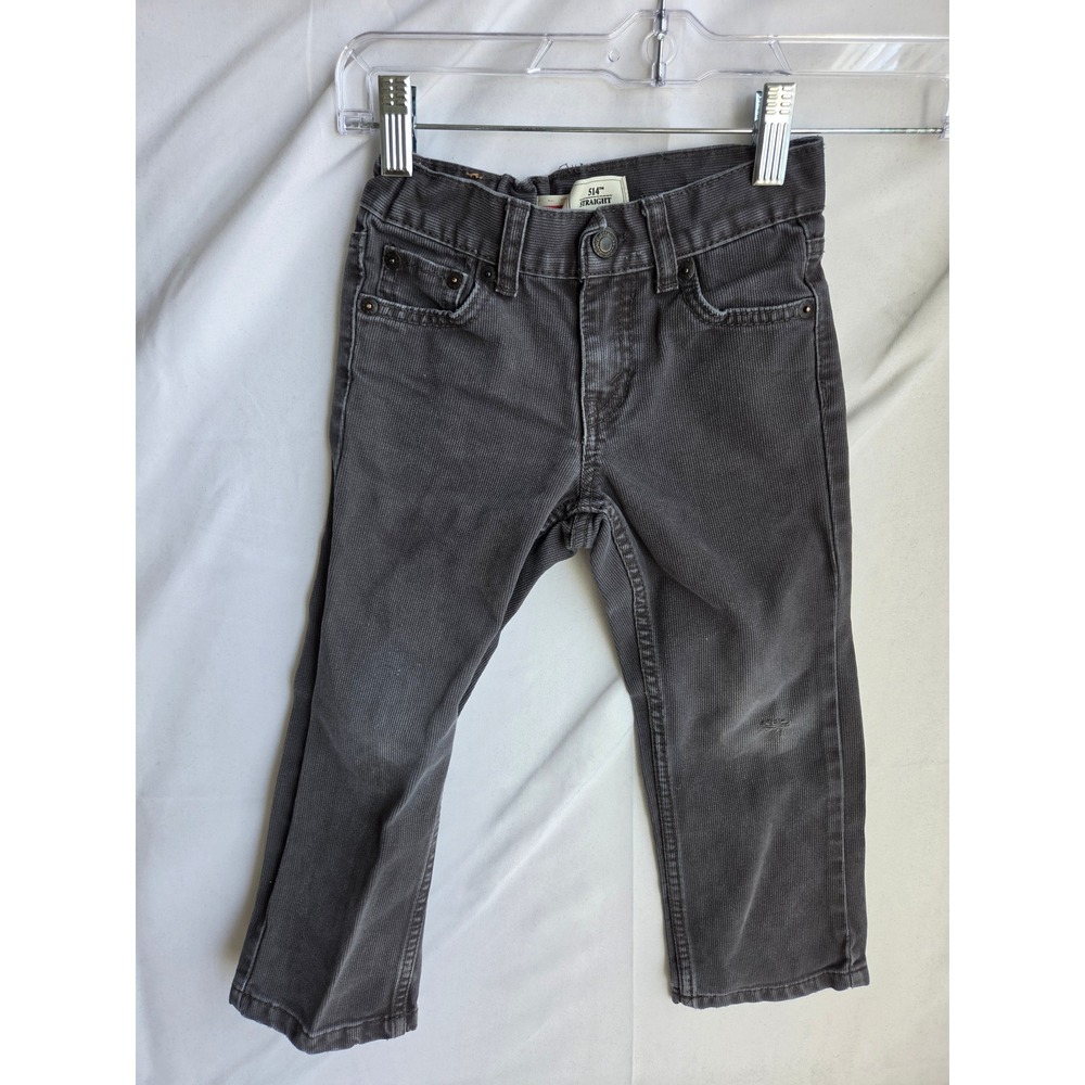 Levi's 514 Straight Pants Boys Grey Corduroy Straight Mid Straight